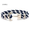 Men Anchor Bracelet Made of Nylon in Navy Blue und Anchor Made of Brass. 