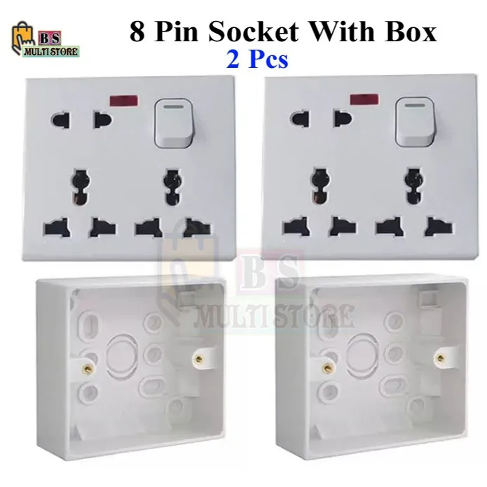 8%20Pin%20Socket%20With%20Box%20(220V/240V%2016A%20)%20Multi%20Function%20Universal%20Wall%20Socket%20-%20Image%203