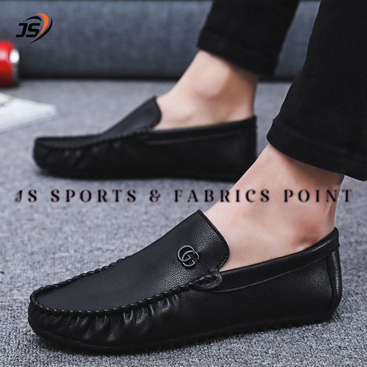 Leather GG Loafers Men Fashion shoes Casual Solid Moccasin For Men Black Collours