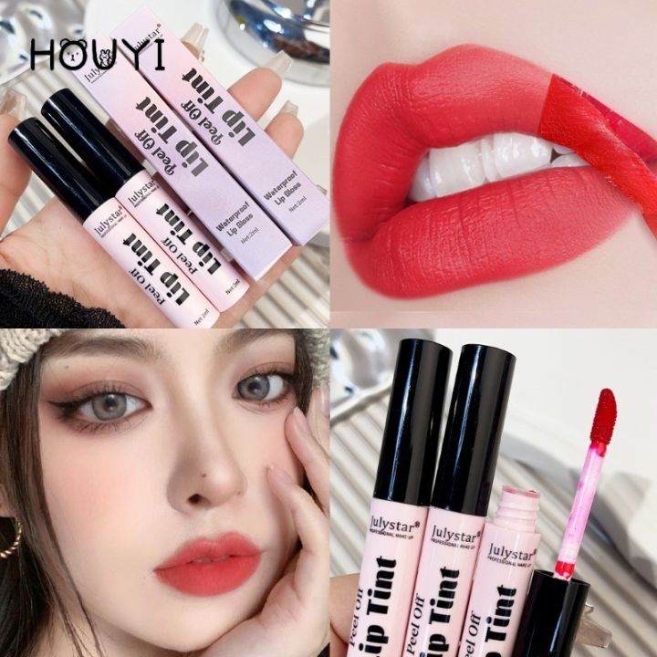 Julystar Peel Off Liquid Lipstick Long-lasting Waterproof Non-Sticky Cup Lip Stain Women's Velvet Matte Lip Gloss