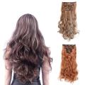 【DIV MALL】（NEW）17 Clips in Hair Extension Wig Long Curly Natural Fluffy Wigs 8pcs/set Full Head Set. 