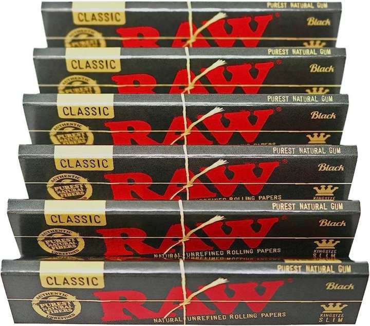 5 Box Black R-AW King Size Rolloing Paper