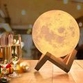 LED Moon Lamp Night Light Colors For Gifts with Wooden color Stand Moon light lamp.