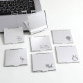 Square Folding Aluminum Mirror Mini Compact Pocket Mirror Makeup Hand Standing Portable Small Mirror Foldable Cosmetics Tool MIRRORRR. 