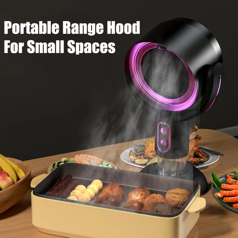 Ethereon Family-friendly Range Hood Powerful Quiet Portable Range Hood for Indoor Bbq Adjustable Wind Speed Strong Suction Low Noise Ideal for Small Range Hood