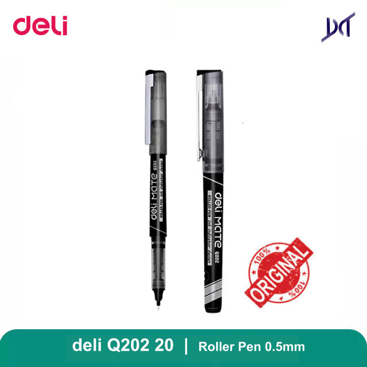 Deli Mate Q202 20 Roller Pen 2pcs - Black Ink