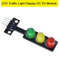 LED Traffic Light Display DC 5V Module LED Light Bulbs Digital Signal Output Ordinary Red Yellow Green 3 Color Light Separate Control Board For Arduino.