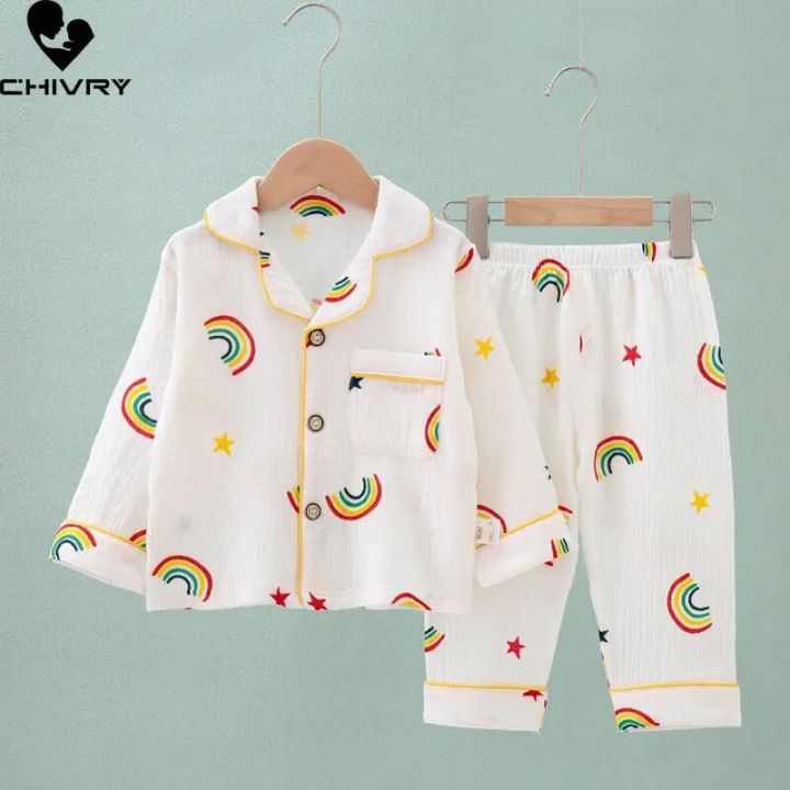 Kids%20Summer%20Thin%20Pajamas%20Sets%20New%202023%20Boys%20Girls%20Cotton%20Linen%20Cartoon%20Long%20Sleeve%20Lapel%20Shirt%20Tops%20with%20Pants%20Baby%20Home%20Wear%20-%20Image%206