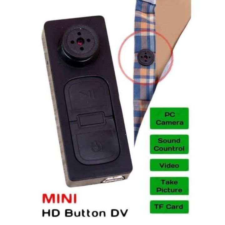 Button Video Camera TF 720P 32GB Memory Card Supported