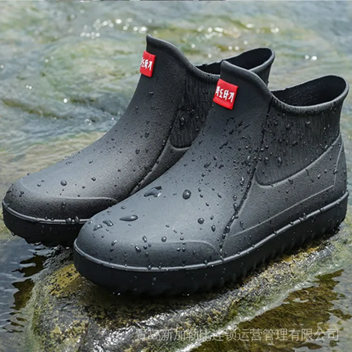 Mid-Calf%20Rain%20Shoes%20Fashion%20Velvet%20Padded%20Rubber%20Shoes%20Men's%20Thickened%20Rubber%20Boots%20Waterproof%20Rain%20Boots%20Rain%20Boots%20Kitchen%20Winter%20Short%20Non-Slip%20Warm%20-%20Image%202