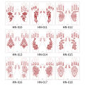 Brown Henna Tattoo Sticker Skin-safe Long-lasting Tattoo Hand Tattoo Stickers Non-permanent Waterproof Temporary Tattoo for.