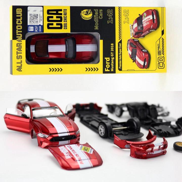 1:42 Scale 2018 Ford Mustang GT Super Racing Assembly Toy Car Diecast Model Doors Openable Educational Collection Gift Box