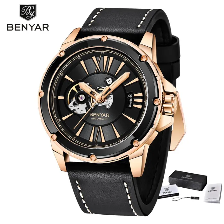 BENYAR Watch Men Skeleton Automatic Mechanical Watch Skeleton Vintage Man Watch Mens Watches Top Brand Luxury Clock