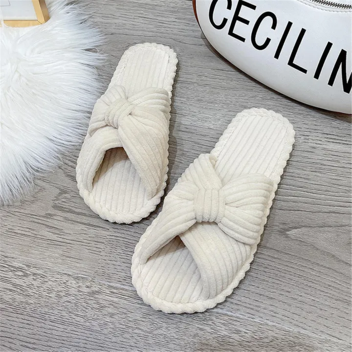 Women%20Memory%20Foam%20House%20Bedroom%20Corduroy%20Bow%20Crossbands%20Slide%20Slipper%20Shoes%20Comfy%20Trendy%20Gift%20Slippers%20Slippers%20for%20-%20Image%203