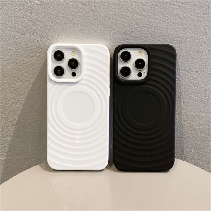 HOCE%20Liquid%20Silicone%20Magnetic%20Phone%20Cases%20For%20iPhone%2016%2015%2014%2013%20Pro%20Max%20MagSafe%20Case%20Ripple%20Wave%20Matte%20Shockproof%20Soft%20Cover%20-%20Image%206