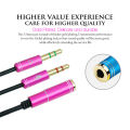 3.5mm Headphone Stereo Audio Mic Y Splitter 3.5 mm Audio Microphone to 4 Pole Jack Aux Adapter for 4 pin 3.5mm Plug Earphone. 