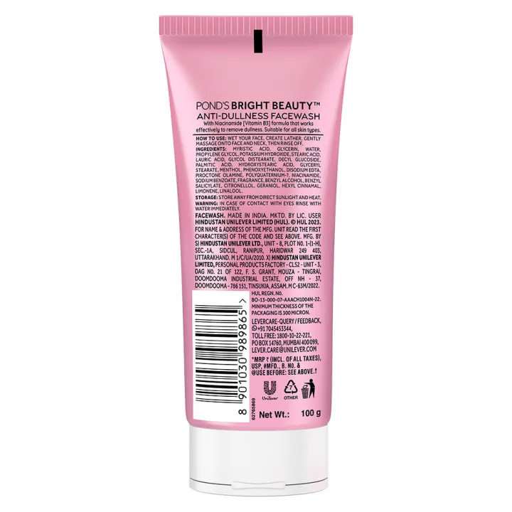 Ponds%20Bright%20Beauty%20Anti-Dullness%20Facewash%20with%20Vitamin%20B3%20(Indian%20Variant)%20-%20100gm%20-%20Image%202