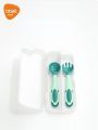 【NEW】 BBET Baby Utensils Spoon Fork Set Cutlery For Children Silicone Bendable Sensing Temperature Tableware Babies Training Feeding.