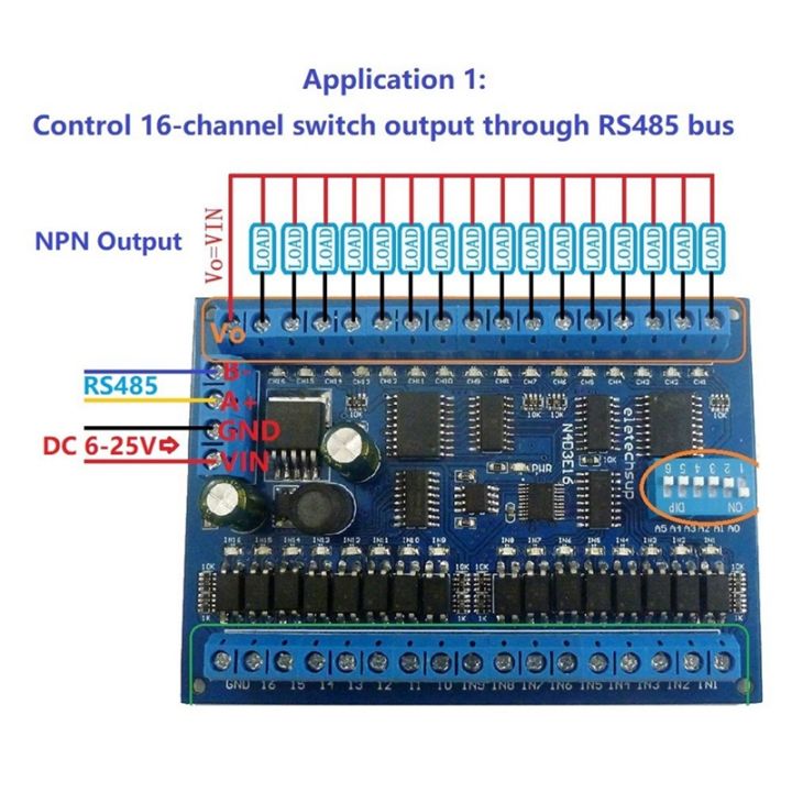 NXFDSIOZ%203X%20DC%2012V%2024V%2016%20Input%2016%20Output%20RS485%20Remote%20Control%20Switch%20PLC%20IO%20Expansion%20Board%20Modbus%20RTU%20Module,%20Only%20Board%20-%20Image%207