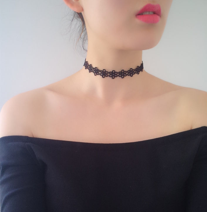 black lace collar choker clavicle chain short neck ornament