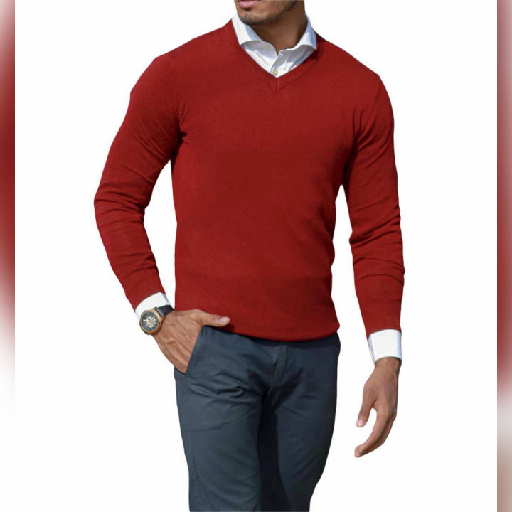 IP FASHION Premium V-Neck Sweater Red