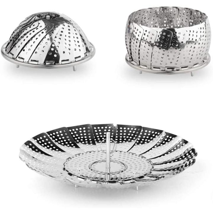 Stainless Steel Steamer Cooking Basket Foldable & Adjustable