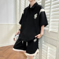 Boys Summer New Casual Suit Teen Trend Loose All-MatchingpoloShirt Two-Piece Set Male.