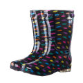 Rain boots for ladies medium high rain boots adult water shoes fashion water boots warm fleece waterproof labor protection shoes rubber shoes.