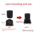 1 Piece 2.1mm Wide Angle Mount Fixed CCTV Lens 2.1 mm F1.8 Megapixel Black Plastic for 1/3 Sensor Size Camera. 