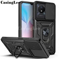 For vivo Y02T Y02A Armor Ring Case Cover adsorb Car Holder Shockproof Camera Protection for vivo Y02T Y02A Back Cover. 