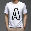 Alphabet Letters Border A To Z White Color T-Shirt For Men'S - T Shirt - T Shirt. 