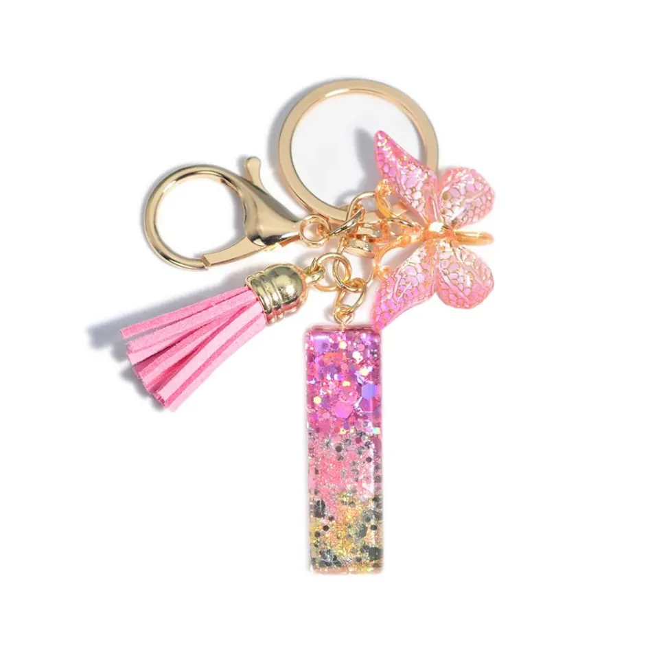 Stylel Star White/pink/black Big Cute Flower Initial Letter Keychain For Women Bag Charms Enameled Handbag Purse Stylel Star White/pink/black Big Cute Flower Initial Letter Keychain For Women Bag Charms Enameled Handbag Purse