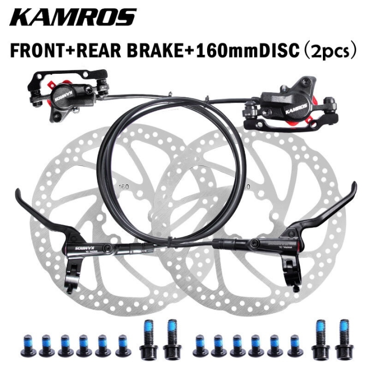 Kamros Hydraulic Brakes with Rotor Set FRONT & REAR Full set 2pc Disc Free