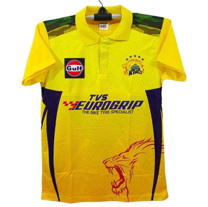 Chennai Super King Jersey - Short sleeve Collar Jersey - IPL Jersey