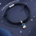 HENLI Minority Unique Moon Valentine's Day Present Adjustable Boys and Girls Astronaut Bracelet Couple Hand Rope Korean Style Jewelry Star.