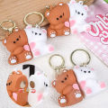 1/2Pcs Korean Cute Cartoon Bear Magnetic Keychain Creative Cute Kawaii Pendant Girl Best Friend Couple Gift. 