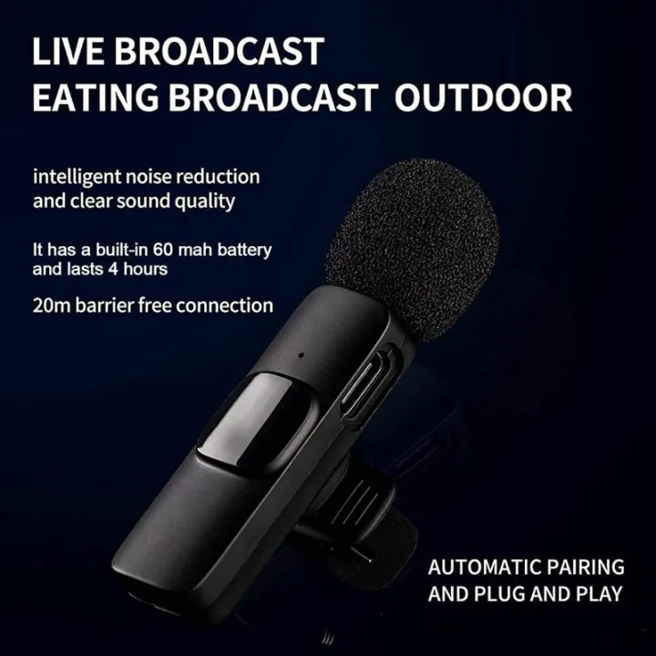K9%20Wireless%20Clip-on%20Auto-Sync%20Noise%20Cancelling%20Live%20Mini%20Microphone%20with%208-Pin%20Receiver%20-%20Image%204