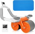 Abdominal Roller Ab Wheel Roller Automatic Rebound Ab Roller Wheel Abdominal Exercises Abdominal Exercise Equipment with Knee Pad Elbow Support Phone Holder for Home Gym Strength Workouts.
