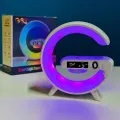 G63 Speaker Lamp - APP Control 3 in 1 Multi-Function Bluetooth Speaker With Wireless Charging, RGB Light and Alarm Clock - Charger G Lamp with Sunrise Alarm for Bedroom & Bedside table (G Speaker). 