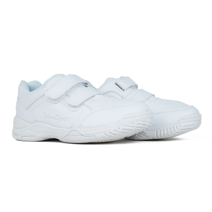 White Artificial Leather Junior School Shoe for Baby