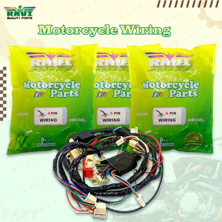 Self Wiring High Quality and Durable Motorcycle Wiring Set 4/5/6 pin cable for Walton, Zara, Runner, Bullet, Dying Bike