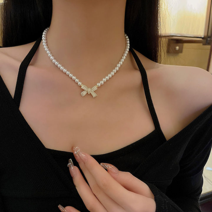 Coquette%20Aesthetic%20Pearl%20Necklace%20Korean%20Fashion%20Choker%20Planet%20Necklace%20Heart%20Pendant%20Y2k%20Accessories%20Cool%20Girl%20Hip%20Hop%20Jewelry%20-%20Image%202