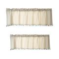 Rod Pocket Valances Decoration Short Curtains for Shop Panel. 