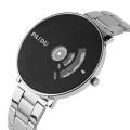 PAIDU Stainless Silver Black Dial Quartz Wrist Watch.