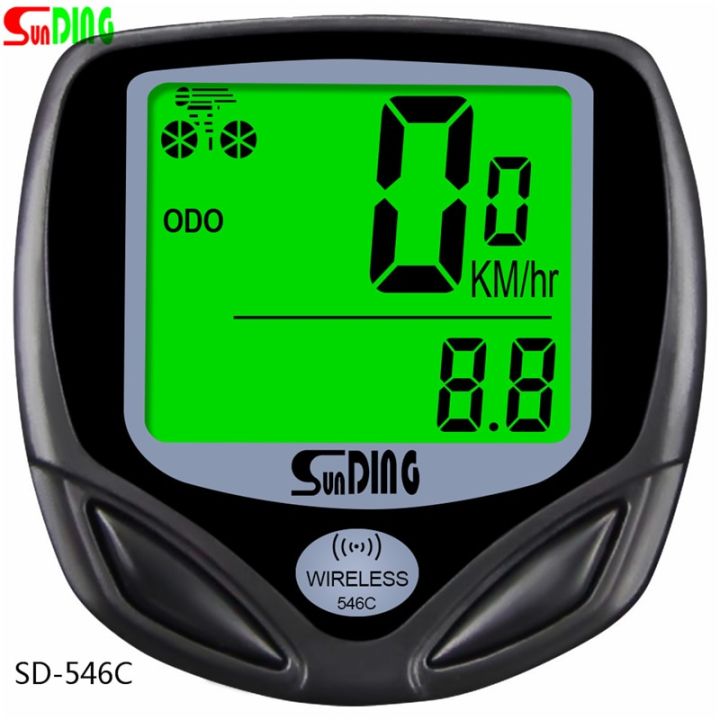 Sunding SD-546C Cycling Computer Wireless Stopwatch Bicycle Speedometer Computers Bike Cycling Digital Odometer LCD Backlight