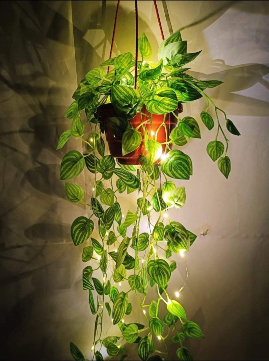 10 Feet Green Leaf String Lights, Battery Operated LED Fairy Lights with Leaf Garland, Warm Decorative Lights for Bedroom, Home, Wedding, Party, Indoor Outdoor