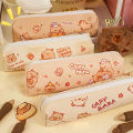 【original】 New Canvas Capybara Pencil Bag Large Capacity Cute Cartoon Stationery Box Panda Rabbit Stationery Bag. 