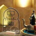 Wooden Ramadan Calendar Reusable Board Base Table Ornament Mubarak Eid Advent Day Countdown Gifts with Pen. 