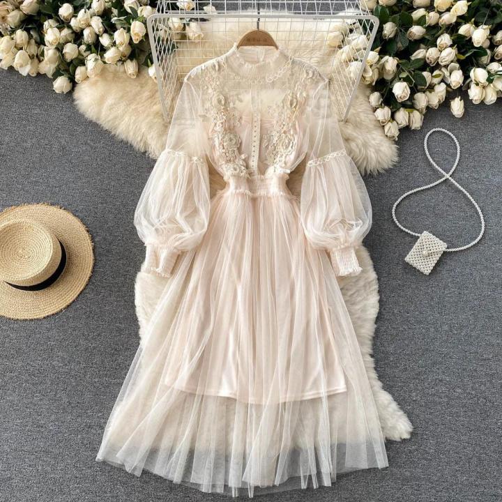 Dress%20Long%20Dresses%20Women%20Floral%20Maxi%20Lantern%20Sleeve%20Stand%20Collar%20Elegant%20High%20Waist%20Slim%20Fit%20Party%20A%20Line%20Vestidos%20Summer%20-%20Image%202