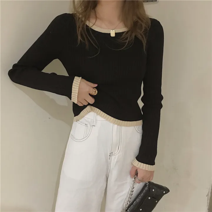 IELGY%20Black%20Knitted%20Women's%20clothes%20Casual%20All-match%20Base%20Long-sleeved%20Sweater%20Top%20Jacket%20-%20Image%208